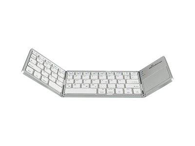 MediaRange draadloos toetsenbord 63 Ta. Opvouwbaar touchscreen DE zilver-0