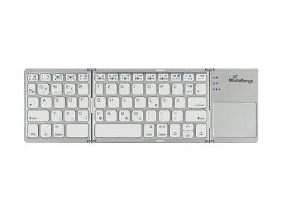MediaRange draadloos toetsenbord 63 Ta. Opvouwbaar touchscreen DE zilver-2
