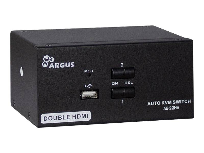 Inter-Tech KVM-switch AS-22HA HDMI, 2 poorten, metaal