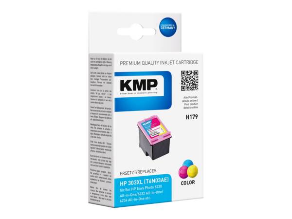 KMP cartridge HP 303XL (T6N03AE) 3-Kleur 415 S. H179 nagevuld