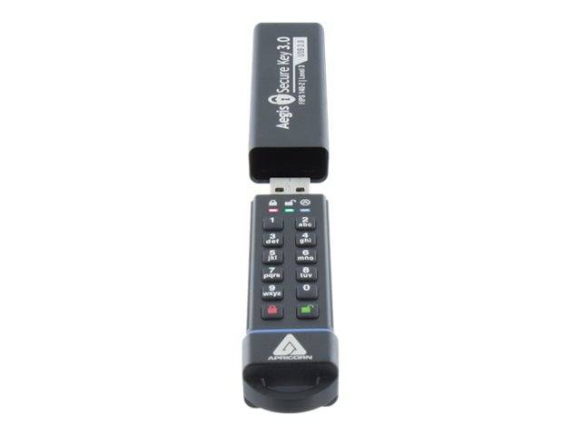 Apricorn 30 GB, 195 MB/s lezen / 162 MB/s schrijven, USB 3.0, FIPS 140-2 niveau 3 in behandeling, IP-58-5