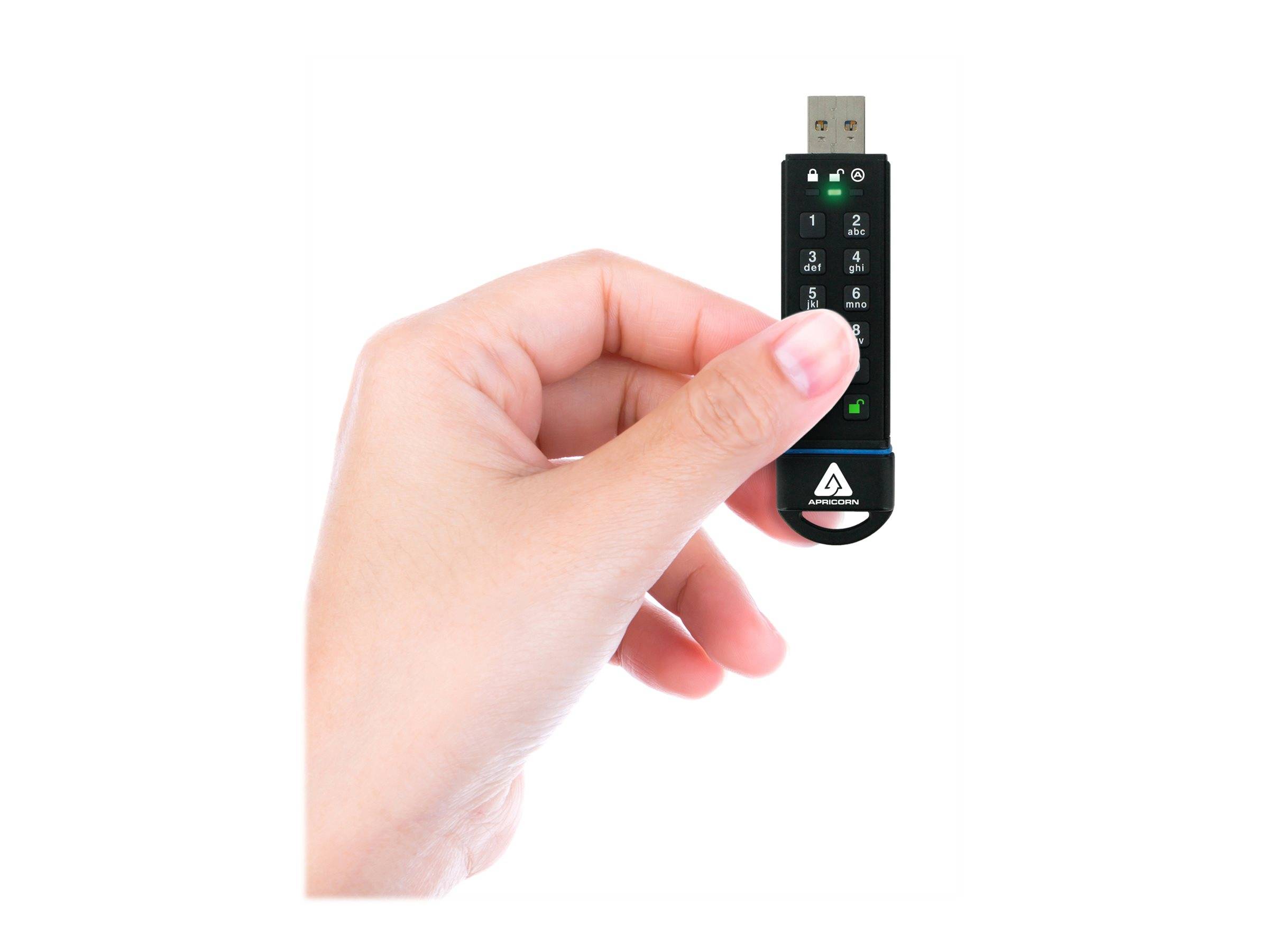Apricorn 240 GB, 195 MB/s lezen / 162 MB/s schrijven, USB 3.0, FIPS 140-2 niveau 3 (in verwachting), IP-58-5