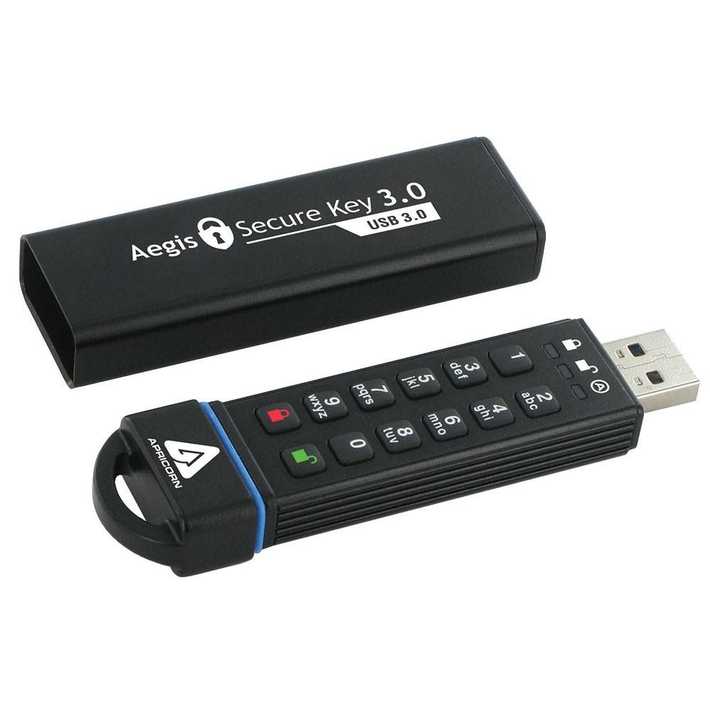 Apricorn 120 GB, 195 MB/s lezen / 162 MB/s schrijven, USB 3.0, FIPS 140-2 niveau 3 in behandeling, IP-58-8