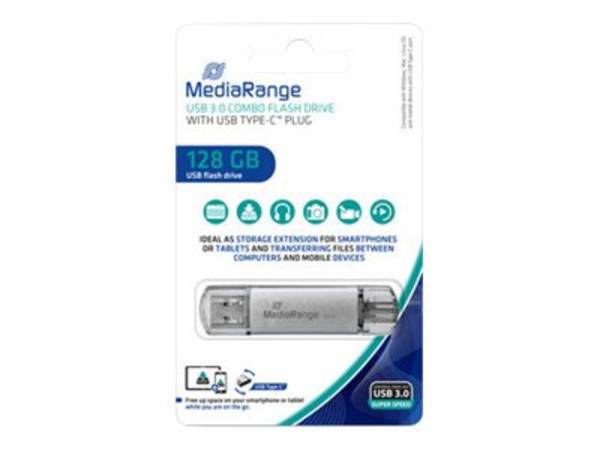MediaRange USB-stick 128GB USB 3.1 combo met USB Type-C