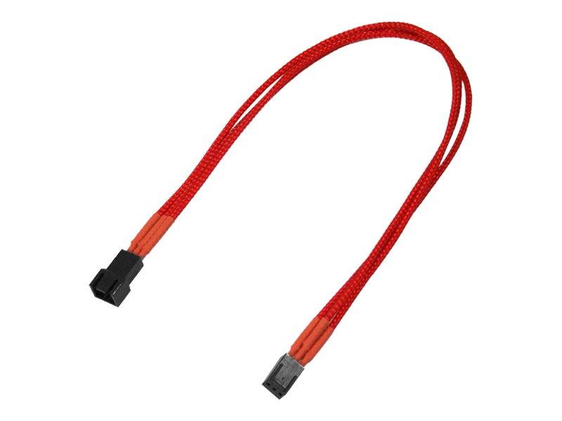 Kabel Nanoxia 3-pins verlengkabel, 30 cm, enkel, rood-0