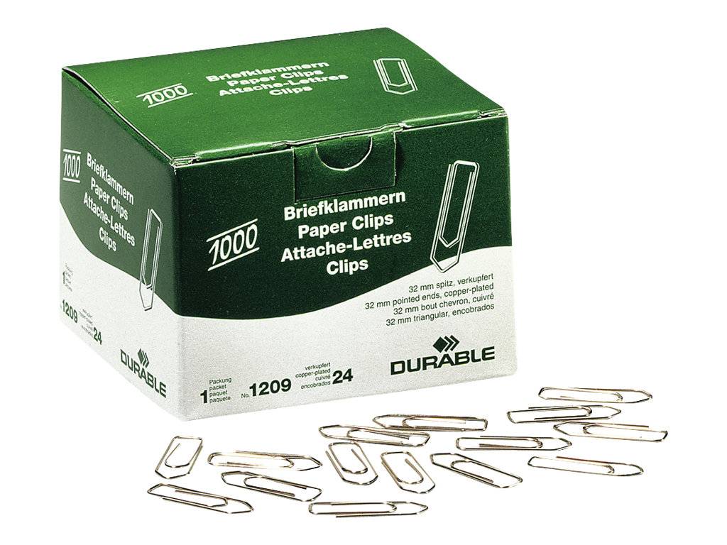 Duurzame paperclips 32 mm, kopergeplateerd, 1000 stuks-0