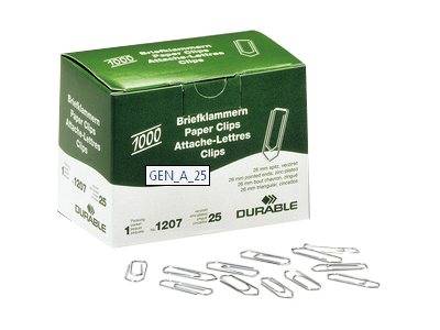 DURABLE briefklemmen 26 mm 1000 stuks verzinkt-0