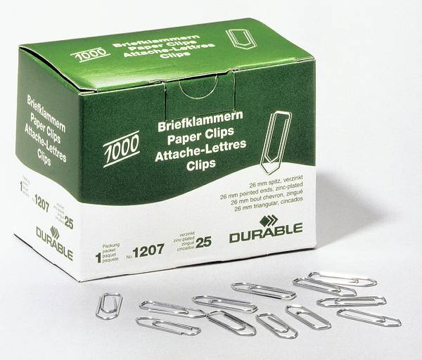 DURABLE briefklemmen 26 mm 1000 stuks verzinkt-2