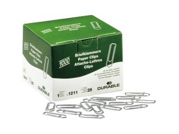 DURABLE briefklemmen 32 mm 1000 stuks verzinkt