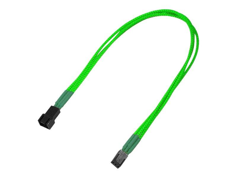 Kabel Nanoxia 3-Pin verlengkabel, 30 cm, enkel, neon groen-0