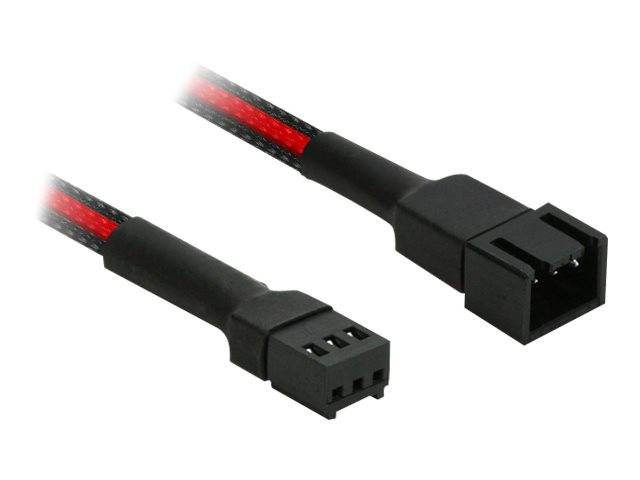 Kabel Nanoxia 3-Pin verlengkabel, 30 cm, zwart/rood-0