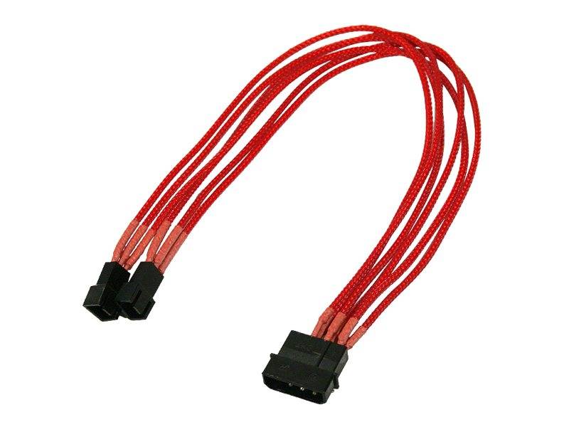 Kabel Nanoxia 4-pins naar 2 x 3-pins, enkel, 30 cm, rood-0