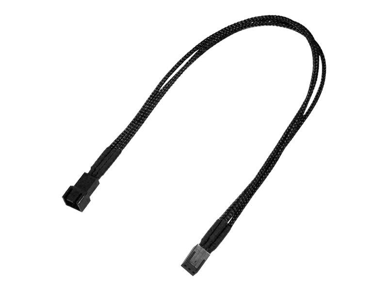 Kabel Nanoxia 3-Pin verlengkabel, 30 cm, enkel, zwart-0