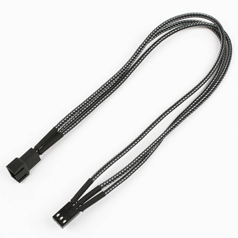 Kabel Nanoxia 3-Pin verlengkabel, 30 cm, enkel, zwart-2
