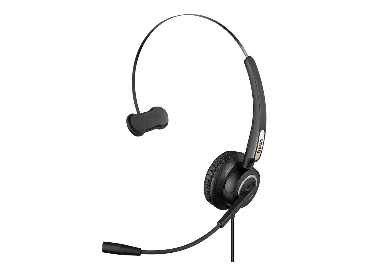 Sandberg USB Office Headset Pro Mono De microfoon is bevestigd op een flexibele arm.-0