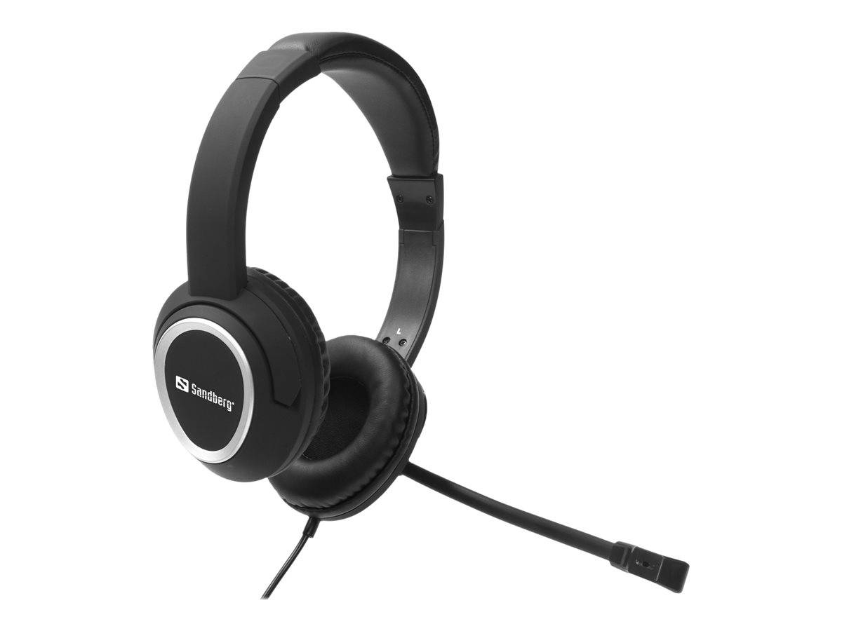 Sandberg MiniJack Chat Headset Een gevoerde hoofdband en zacht oorkussens maken de headset comfortabel om te dragen.-6