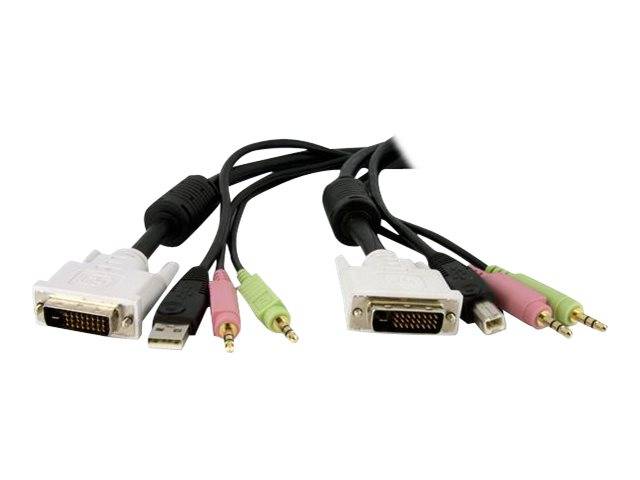 StarTech.com 1,80m 4-in-1 USB Dual-Link DVI-D KVM-switch Kabel met Audio en Microfoon - Cable for Audio-/Video-apparaat,-0