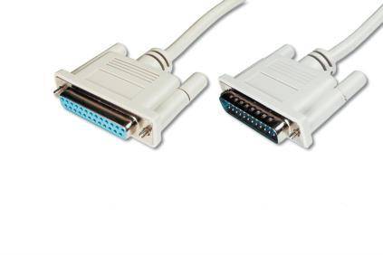 DIGITUS AK-610201-050-E Kabel; D-Sub 25pin contrastekker,D-Sub 25pin stekker; 5m; beige - 1 stuk-5