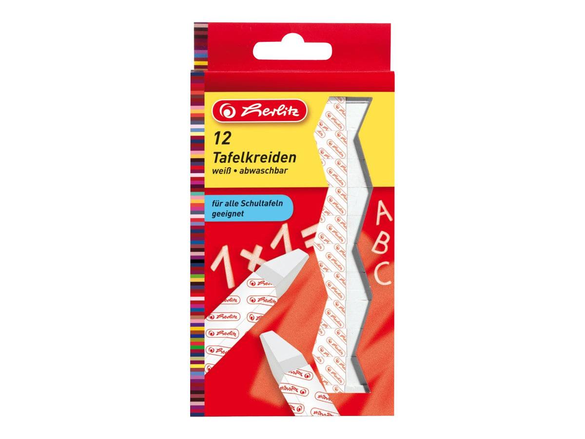 Herlitz krijtbord wit, hangend, 12 stuks.-0