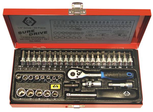 C.K  T4655 Dopsleutelset Metrisch 1/4" (6,3 mm) 39-delig