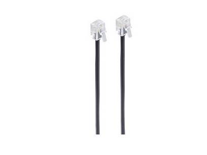 RJ11 - RJ11 telefoonkabel / zwart - 5 meter-5