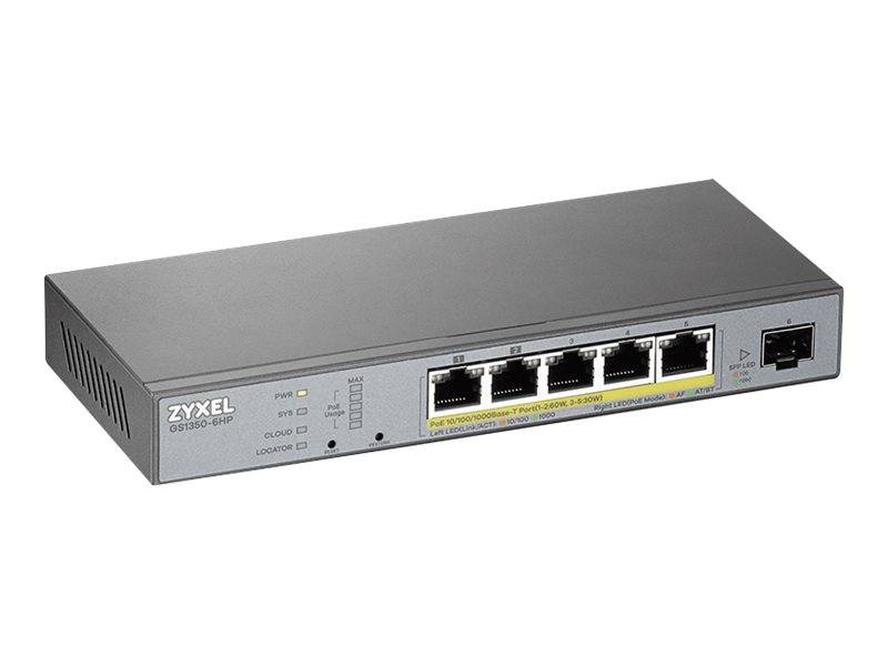 Zyxel GS1350-6HP 6 Poort incl. 1 jaar Nebula Pro-4