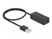 Delock USB Headset and Microphone Adapter with 2 x 3.5 mm Stereo Jack for Windows and Mac OS-1