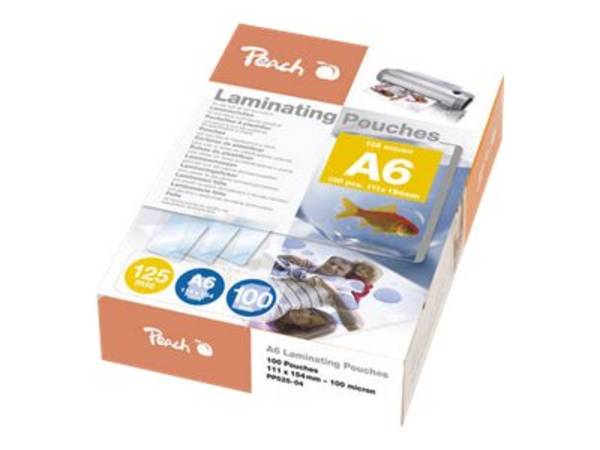 Perzikkleurige lamineerhoezen A6 125mic Glanzend 100 stuks