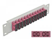 Delock 10″ Fiber Optic Patch Panel 12 Port SC Duplex violet 1U grey-2
