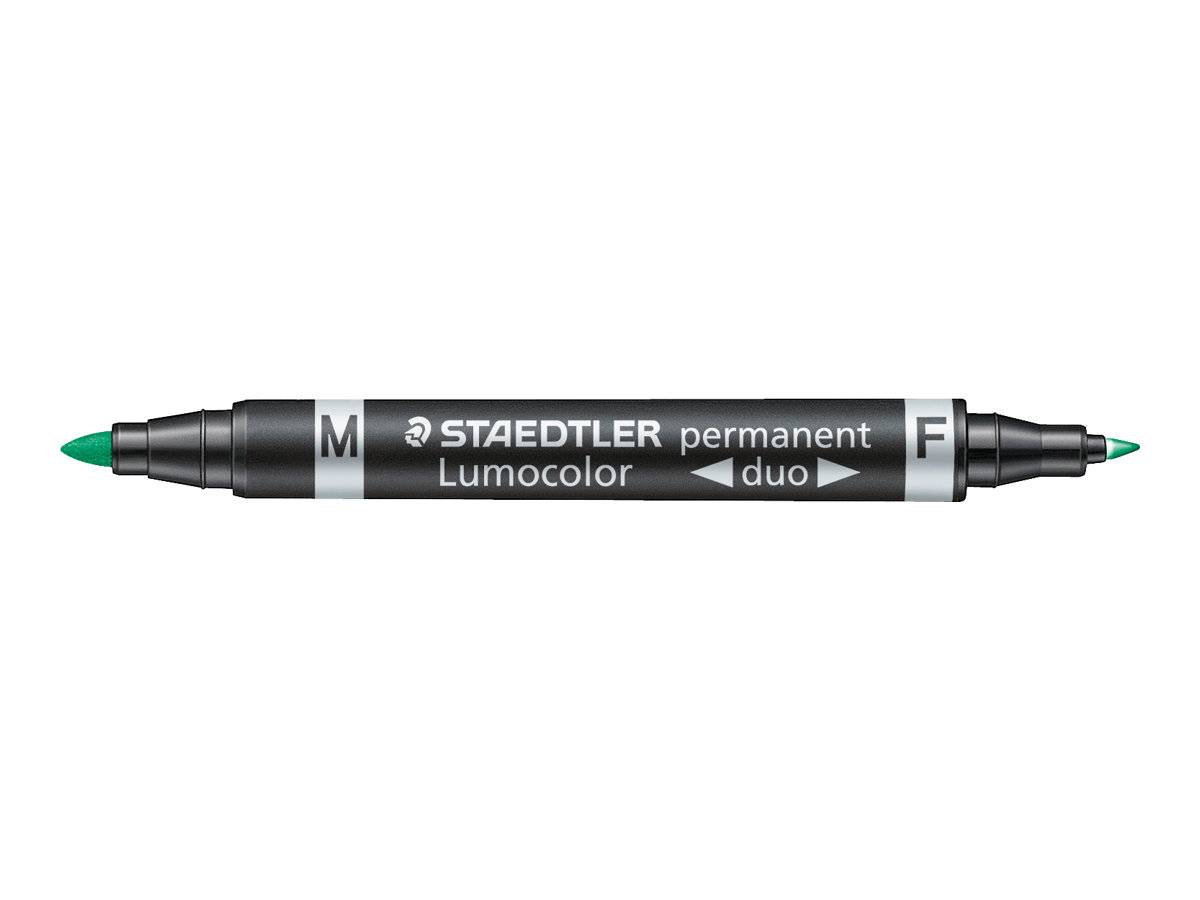 STAEDTLER bi-tip marker Lumocolor permanent groen 10 stuks-0
