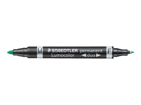 STAEDTLER bi-tip marker Lumocolor permanent groen 10 stuks