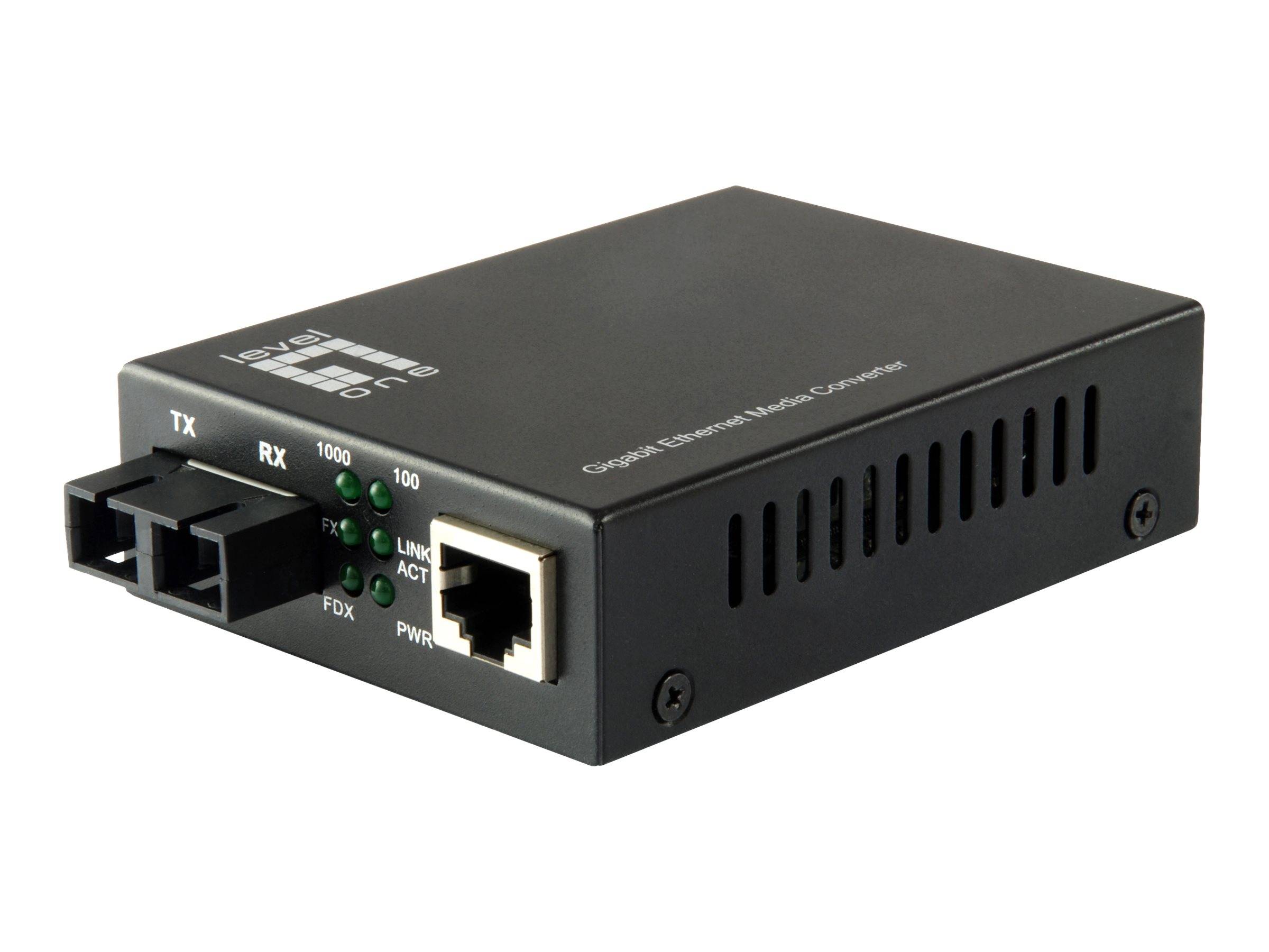 LevelOne GVT-2002 - Medienkonverter - GigE - 10Base-T, 1000Base-SX, 100Base-TX, 1000Base-T - RJ-45 / SC multi-mode - bi-0