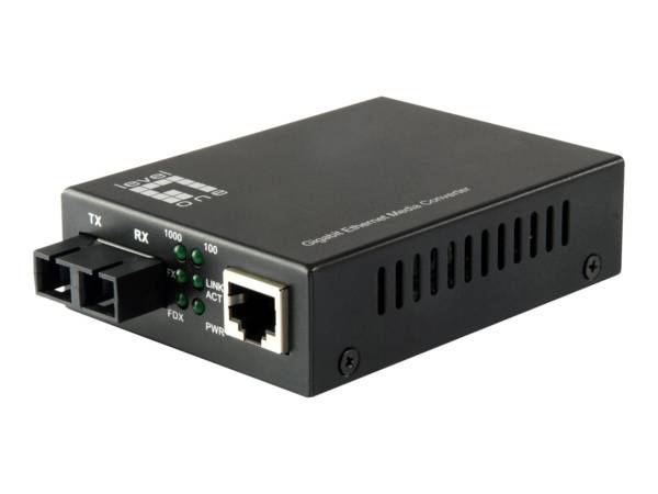 LevelOne GVT-2002 - Medienkonverter - GigE - 10Base-T, 1000Base-SX, 100Base-TX, 1000Base-T - RJ-45 / SC multi-mode - bi