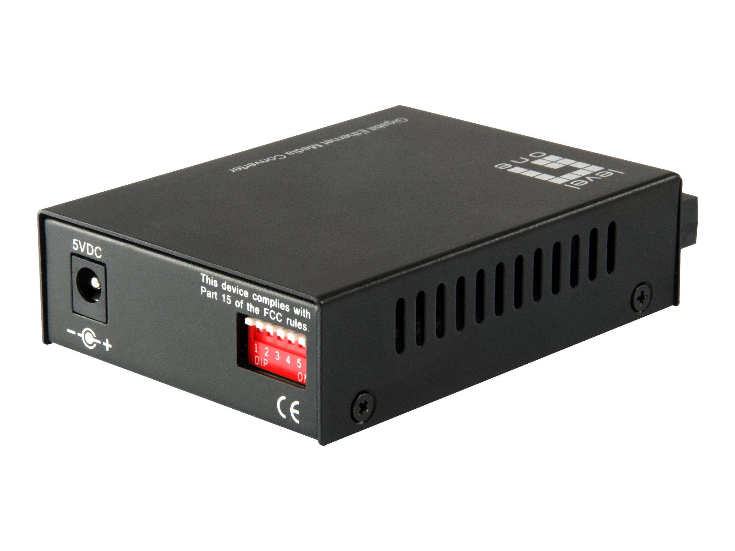 LevelOne GVT-2002 - Medienkonverter - GigE - 10Base-T, 1000Base-SX, 100Base-TX, 1000Base-T - RJ-45 / SC multi-mode - bi-4