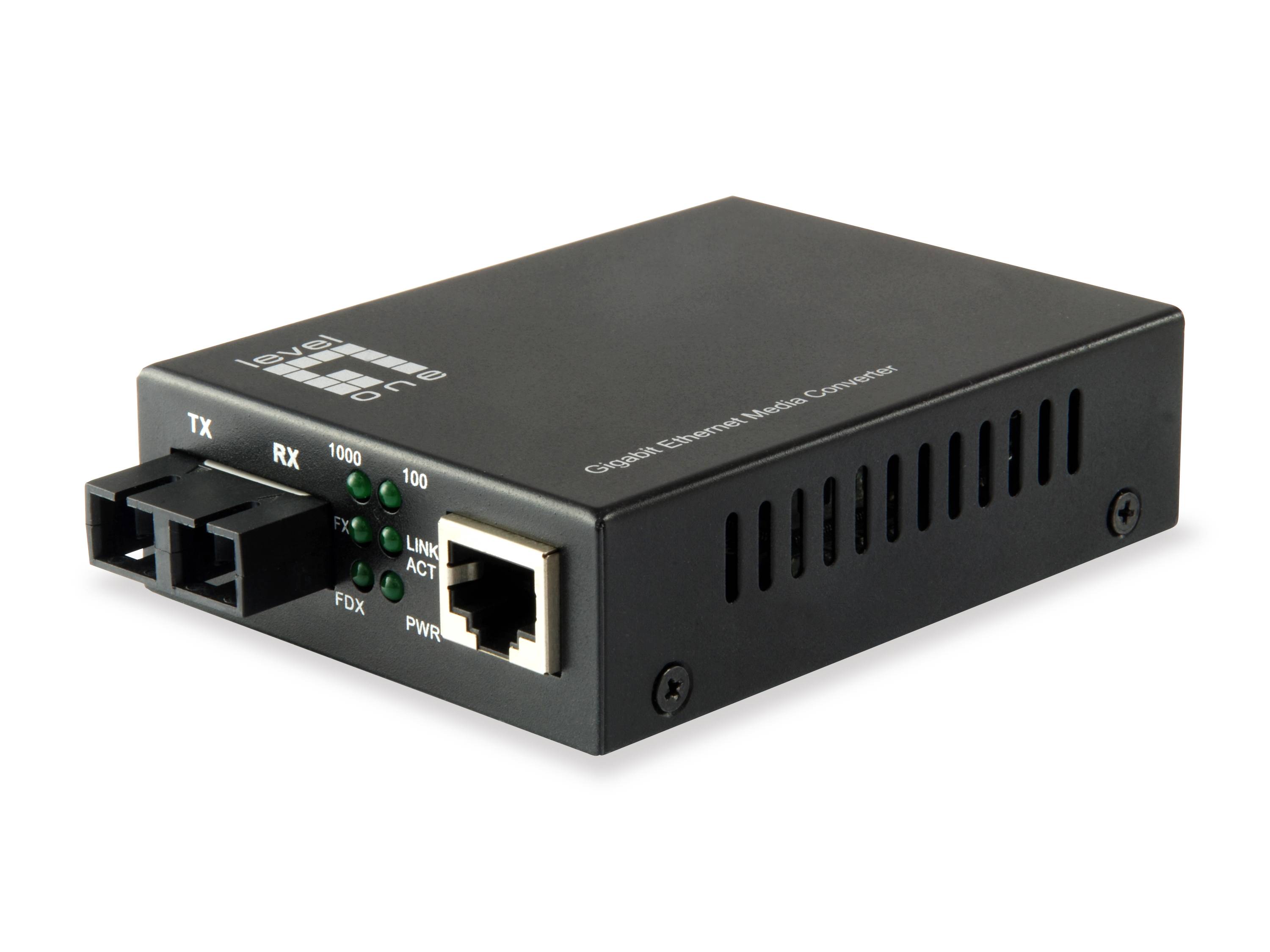 LevelOne GVT-2002 - Medienkonverter - GigE - 10Base-T, 1000Base-SX, 100Base-TX, 1000Base-T - RJ-45 / SC multi-mode - bi-5