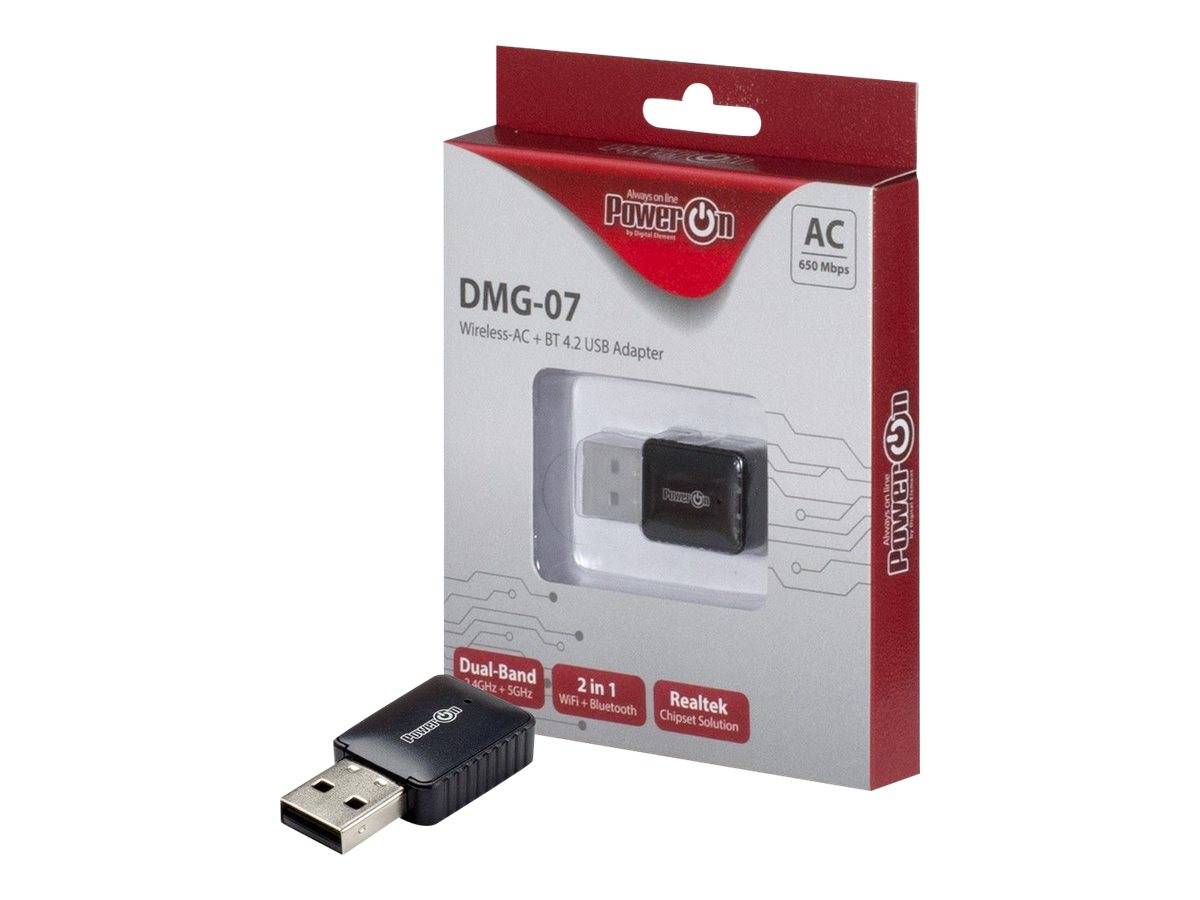 Inter-Tech Wi-Fi5 + BT4.2 USB-adapter DMG-07 Stick 650Mbps retail