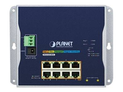 PLANET Industriële 8-poorts GE 802.3at PoE + 2-poorts 1G/2.5 SFP-6