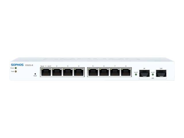 Sophos CS101-8 - Beheerde Switch - 8 x 10/100/1000 + 2 x Gigabit SFP - Desktop, Wandmontage-0