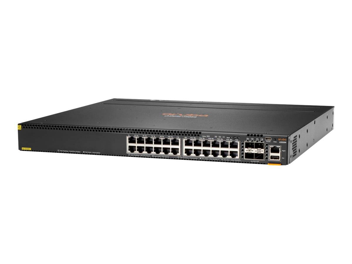 HPE ARUBA SWITCH 6300M 24P 1GbE CLASS 4 PoE + 4x SFP56 L3 MANAGED-0