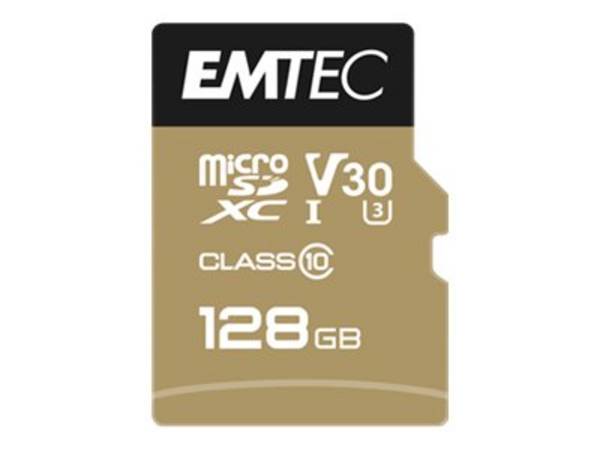 EMTEC MicroSD-kaart 128 GB SDXC CL10 Speedin V30 A1 4K-adapter