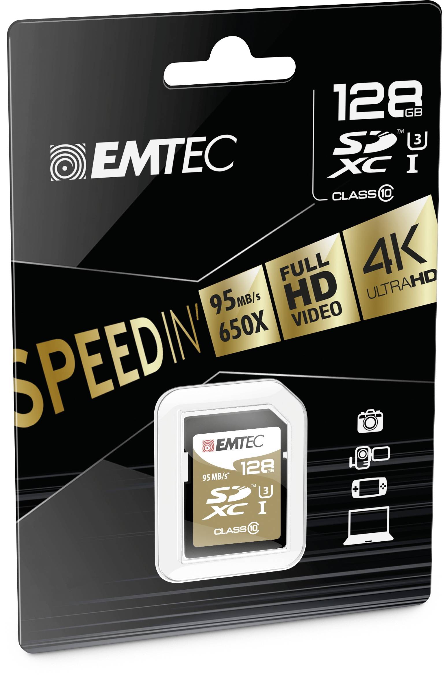 EMTEC SD-kaart 128GB SDXC (CLASS10) Speedin + kaartblister-1