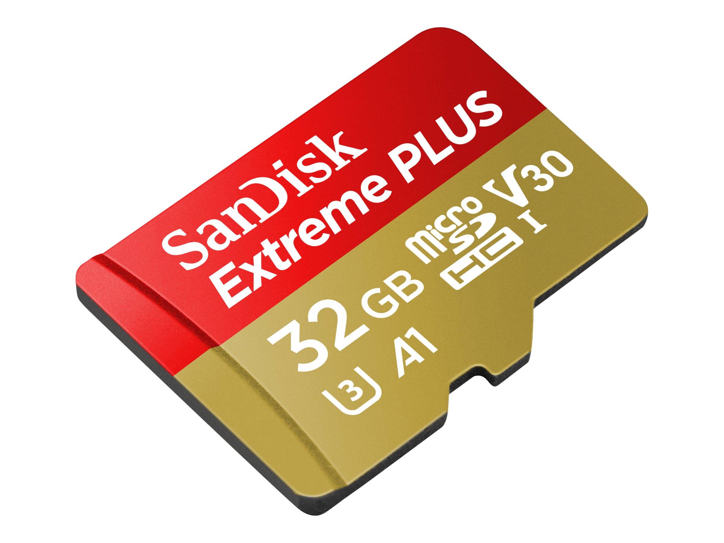 Extreme Plus, 32 GB, MicroSDHC, UHS-I, 100 MB-s, 90 MB-s, schokbestendig-0
