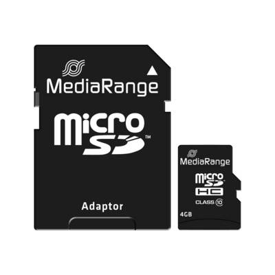 MediaRange High Capacity SD (MicroSDHC) microSD-kaart 4 GB Class 10 Incl. SD-adapter-0