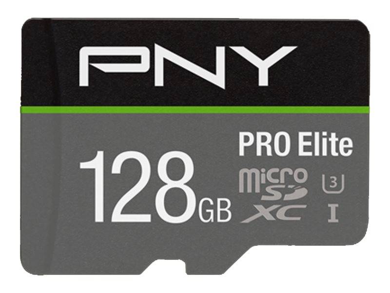 SD MicroSD XC-kaart 128GB PNY Pro Elite R100MB/s W90MB/s reta-0
