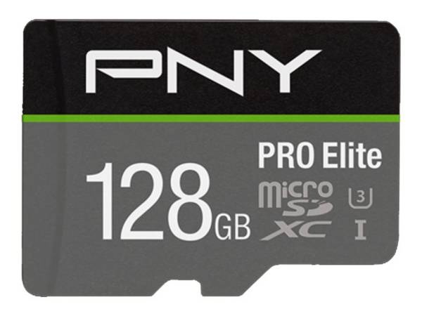 SD MicroSD XC-kaart 128GB PNY Pro Elite R100MB/s W90MB/s reta