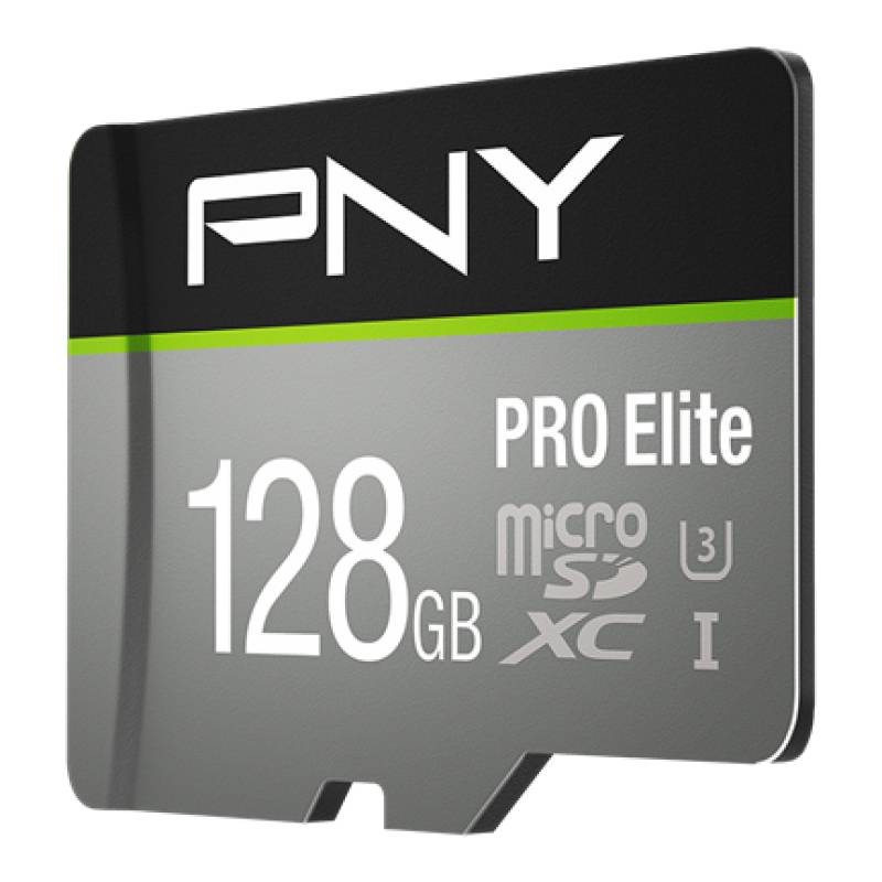 SD MicroSD XC-kaart 128GB PNY Pro Elite R100MB/s W90MB/s reta-4