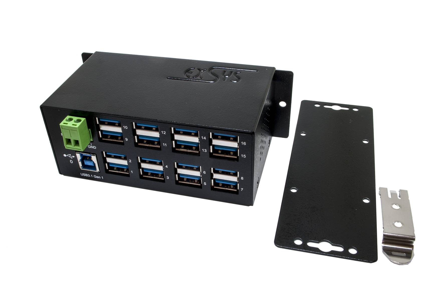 Exsys Exsys EX-1113HMS - Hub - 16 x USB 3.1 Gen 1 - an DIN-Schiene montierbar USB-hub Zwart-5