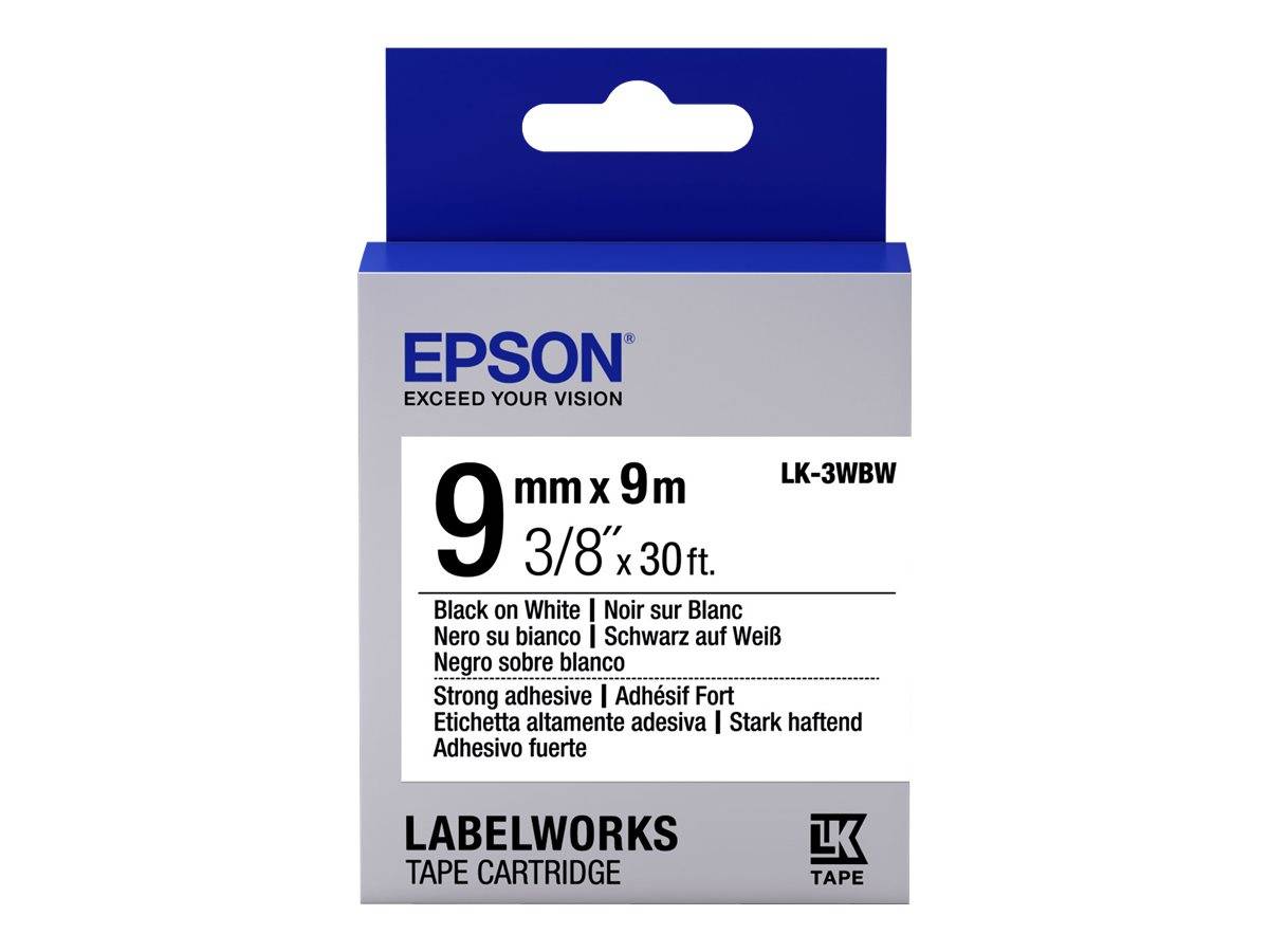 Epson labelcartridge met sterke kleefkracht LK-3WBW zwart/wit 9 mm (9 m)-0