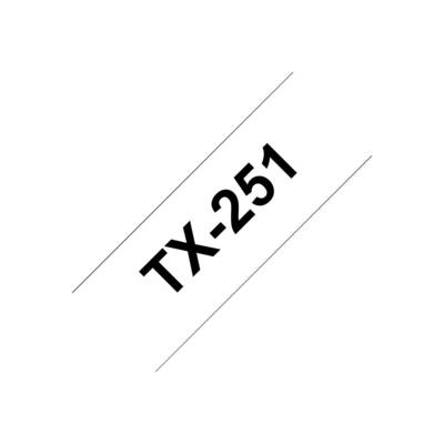 TX-251 LAMINATED TAPE 24MM 15M TX-Schriftband 24 mm - laminiert (154 Meter Länge)  für PT BLACK ON WHITE 7000/800
