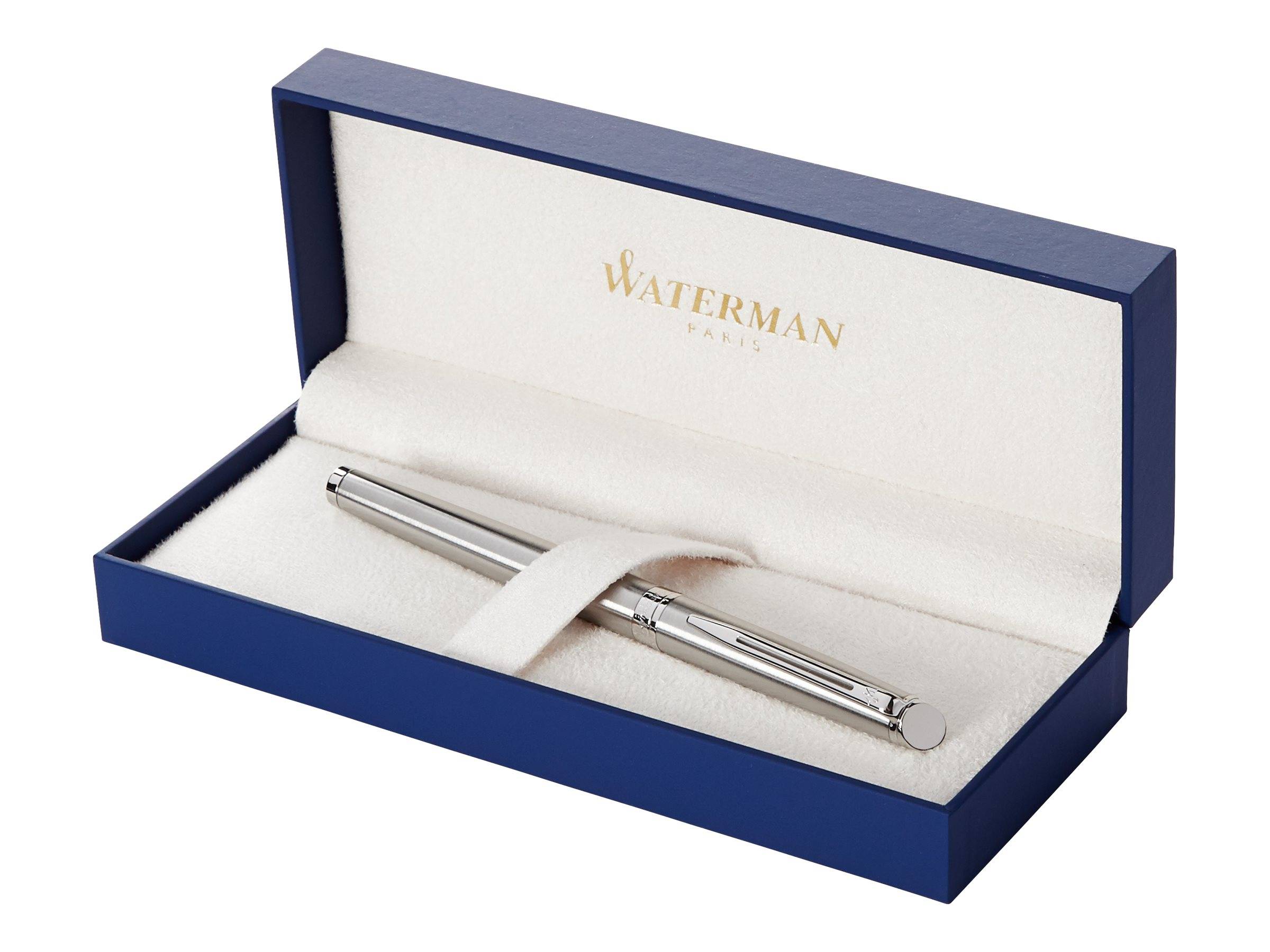 WATERMAN vulpen Hemisphere roestvrij staal CC F blauwe geschenkdoos-0